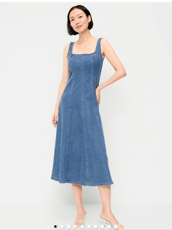 None Dresses & Skirts - Sleeveless Denim Midi Dress
